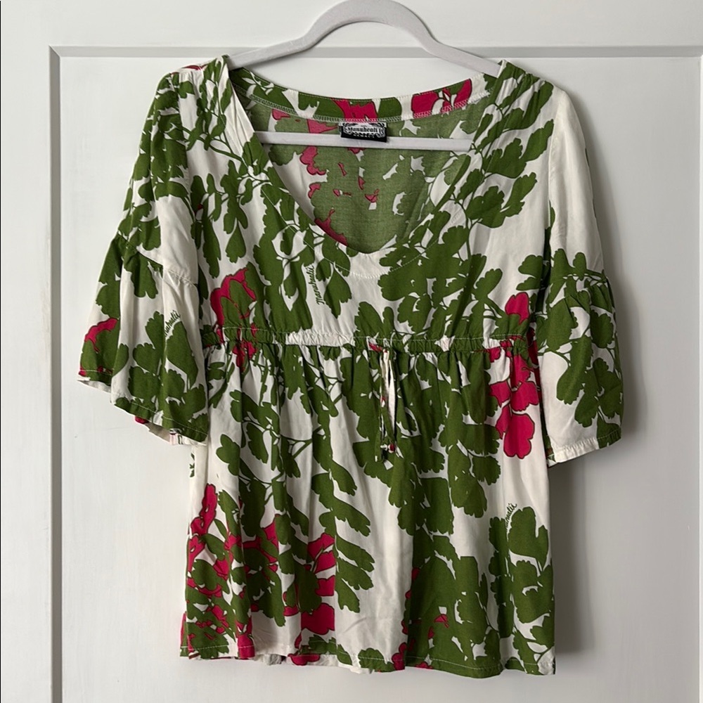 Manuheali’i Maidenhair Fern Babydoll top XS